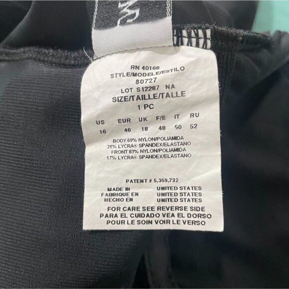 Miraclesuit Size 16  Black One Piece Swimsuit Slimming Flattering Plus Size - Picture 9 of 10